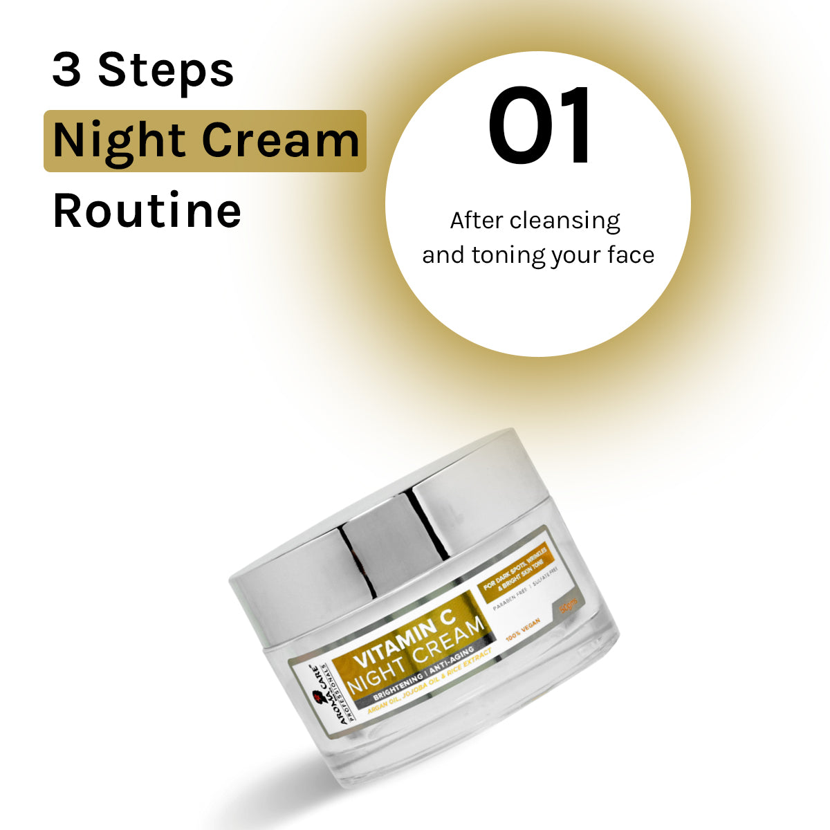 Vitamin C Night Cream for Brightening, Nourishment & Glowing Skin 50gm