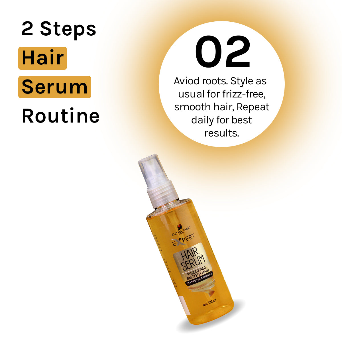 Hair Serum for Frizz Control, Smooth & Shiny Hair