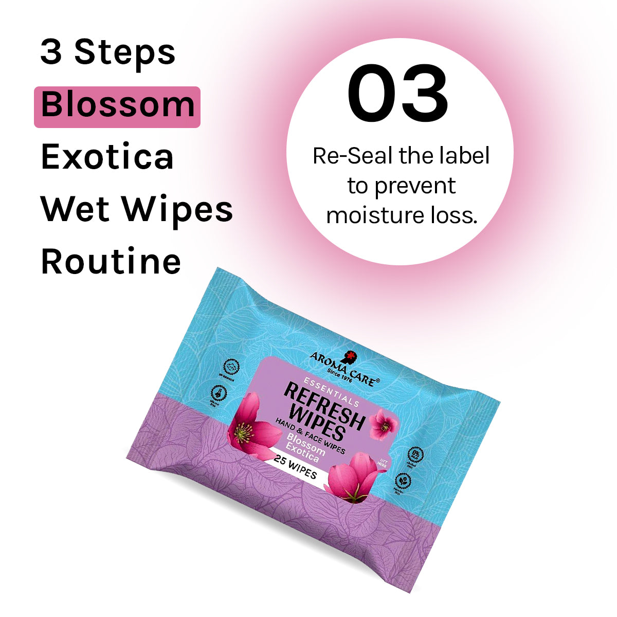 Blossom Exotica Refresh Wipes, 25 Wipes, Pack Of (2)