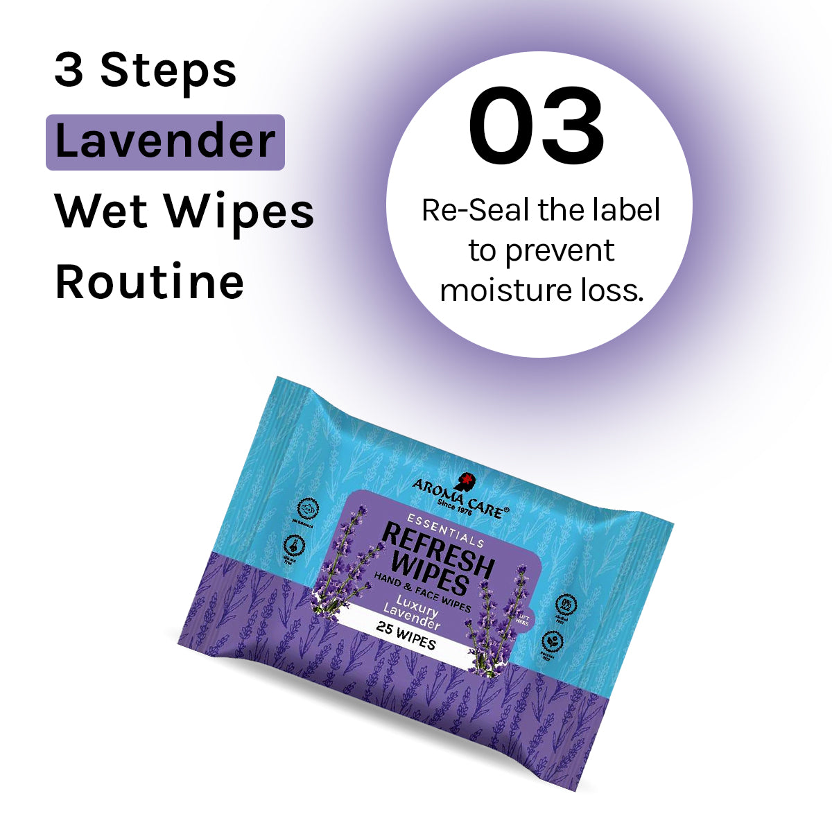 Luxury Lavender Refresh Wipes, 25 Wipes, Pack of (2)