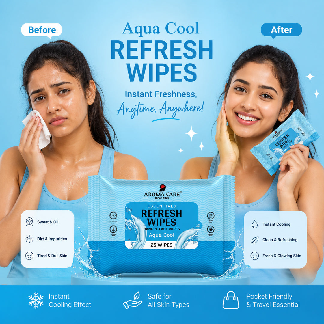 Aqua Cool Refresh Wipes, 25 wipes, Pack of (2)
