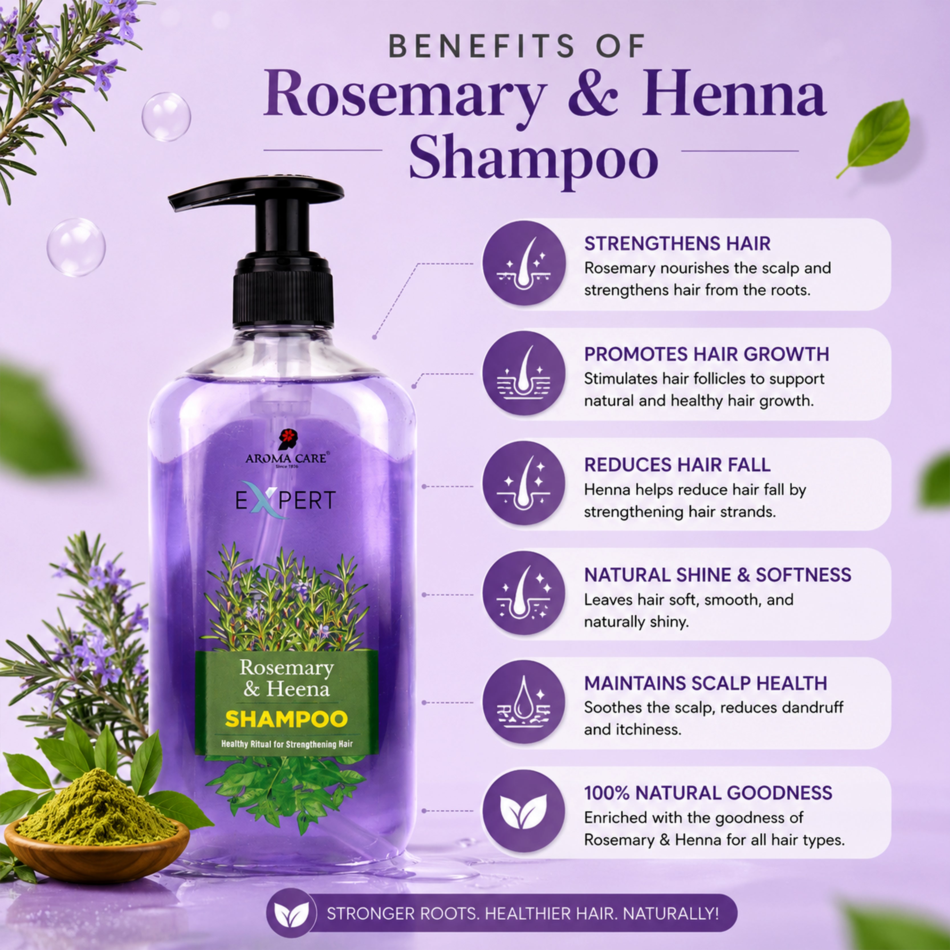 Rosemary & Henna Shampoo for Hair Fall