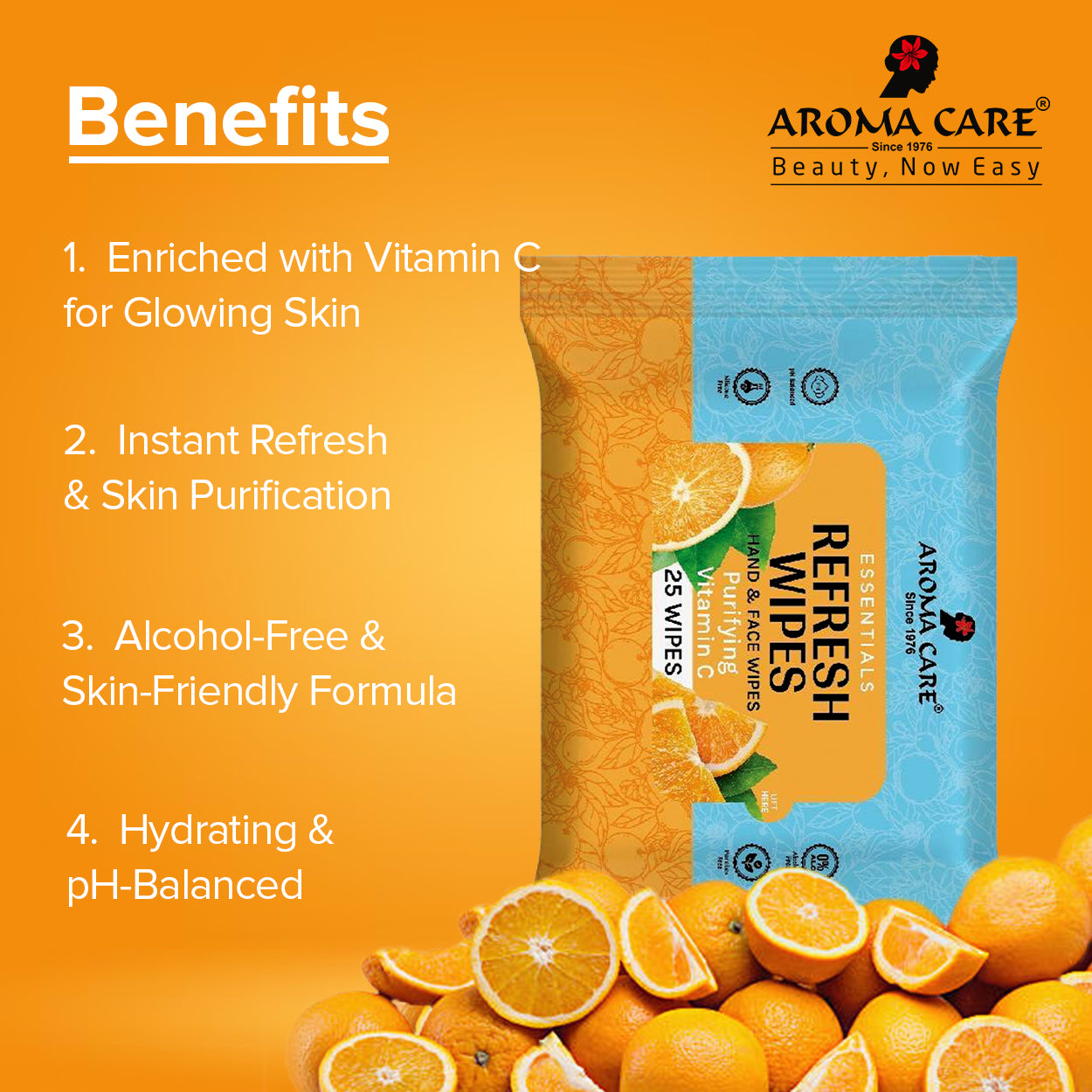 Purifying Vitamin C Refresh Wipes, 25 Wipes, Pack of (2)