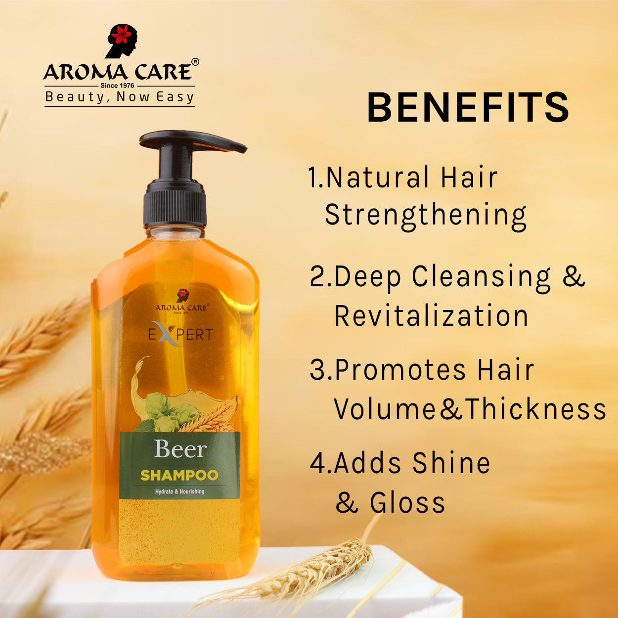 Beer Shampoo , for Strong, Shiny & Hair