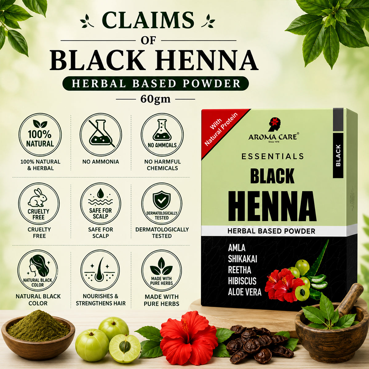 Black Henna Herbal Based Powder 60gm