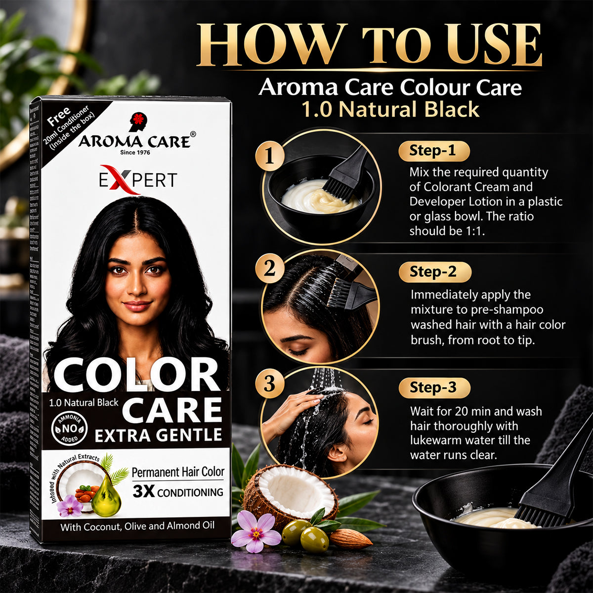 Color Care Extra Gentle 1.0 Natural Black 50ml