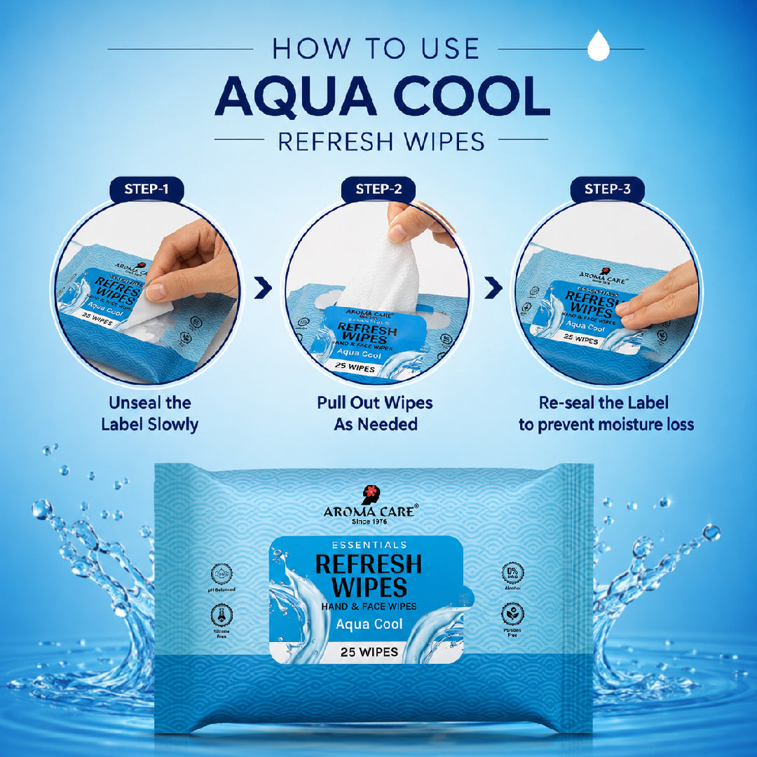 Aqua Cool Refresh Wipes, 25 wipes, Pack of (2)