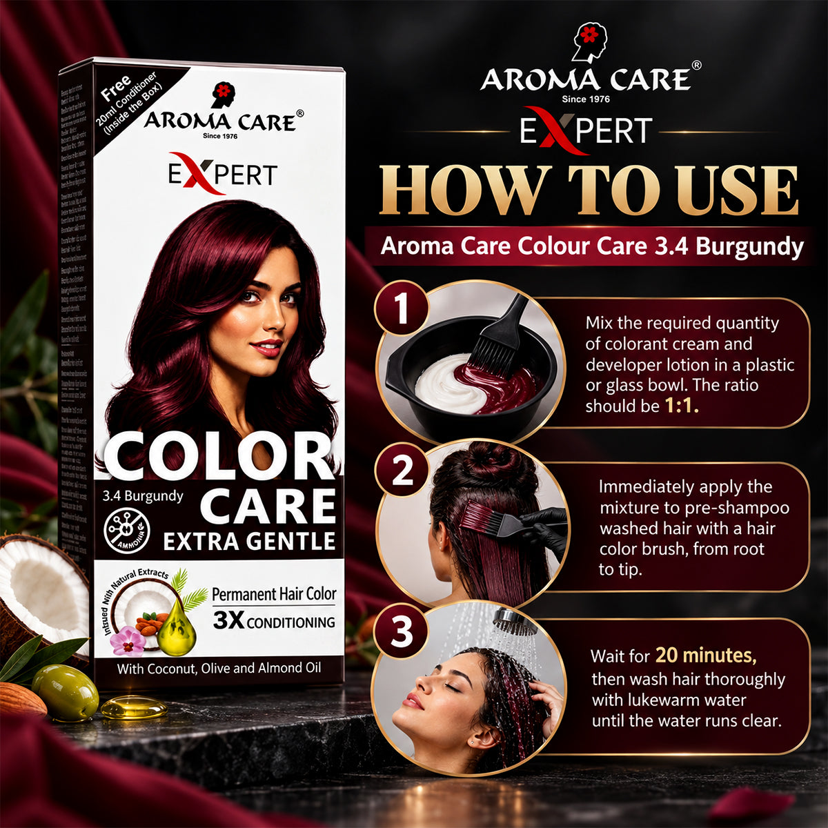 Color Care Extra Gentle 3.4 Burgundy 50ml