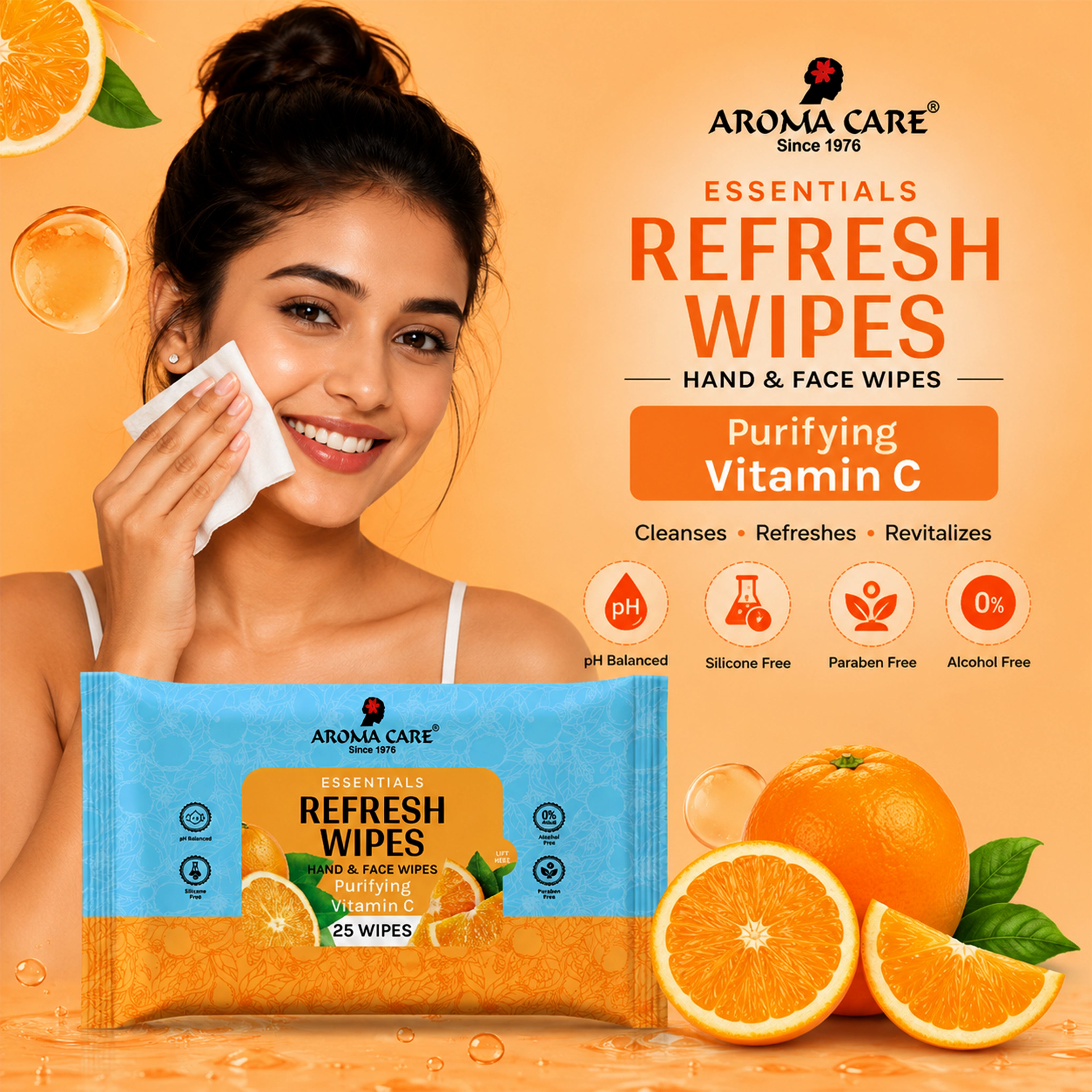 Purifying Vitamin C Refresh Wipes, 25 Wipes, Pack of (2)