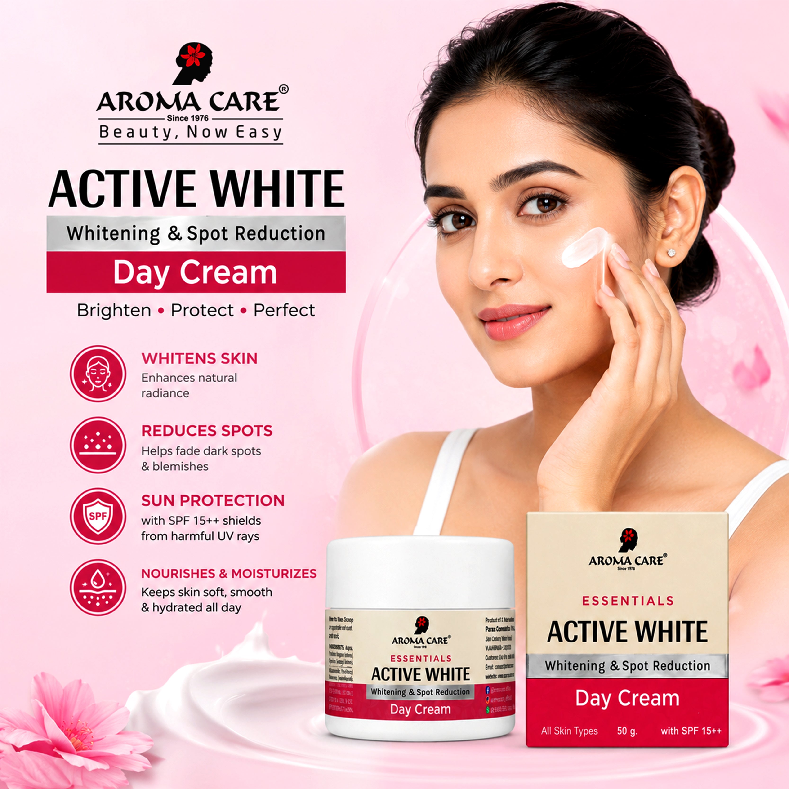 Active White Whitening & Spot Reduction Day Cream with Natural Ingredients