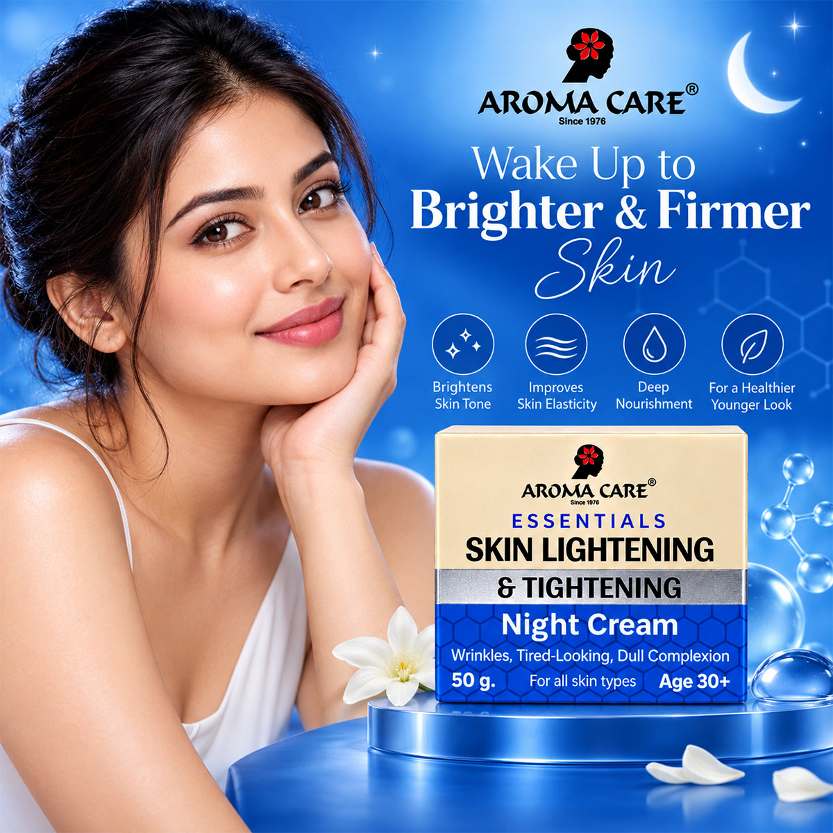 Skin Lightening & Tightening Night Cream 30+ with Anti-Aging & Firming 50gm
