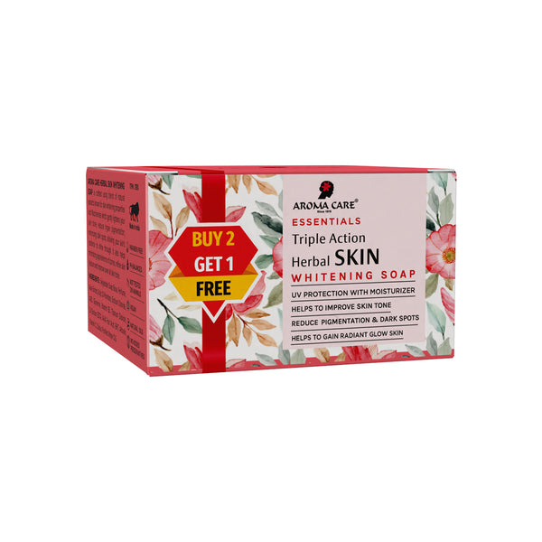 "Essentials Herbal Skin Whitening Soap 75gm (2+1) | Natural Skin Lightening & Radiance Boosting Soap for Even Tone"