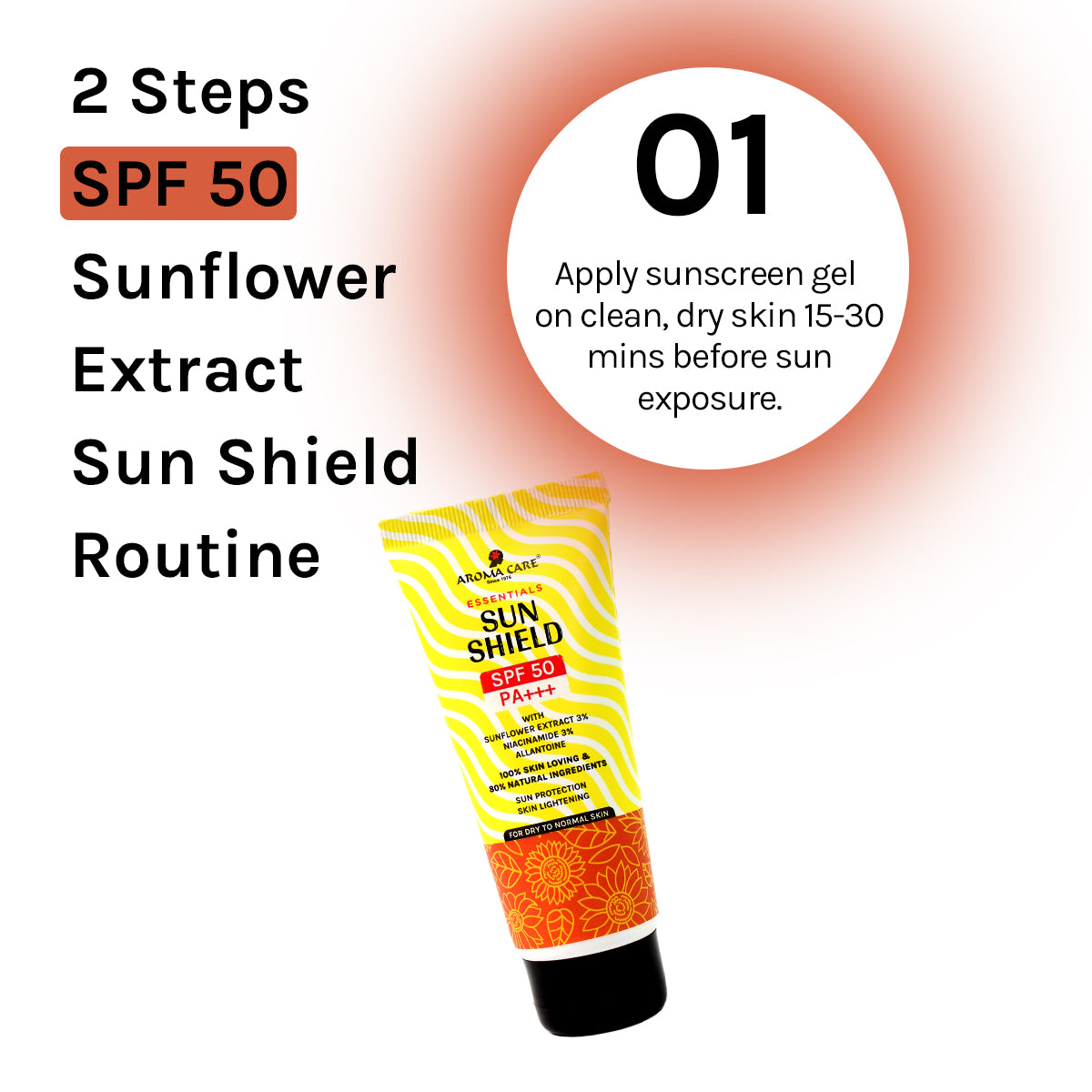 Sun Shield SPF 50 PA+++ With Sunflower Extract, Niacinamide & Allantoine