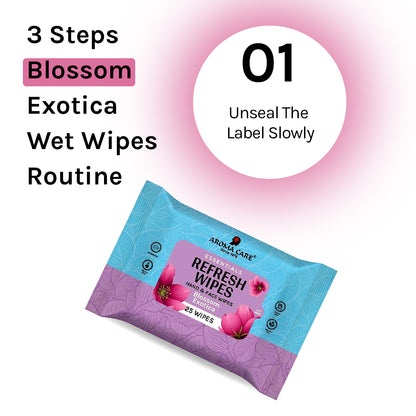 Blossom Exotica Refresh Wipes, 25 Wipes, Pack Of (2)