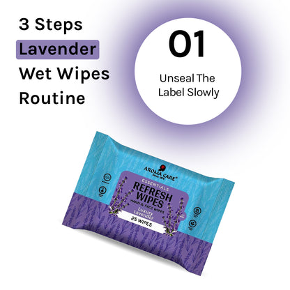 Luxury Lavender Refresh Wipes, 25 Wipes, Pack of (2)