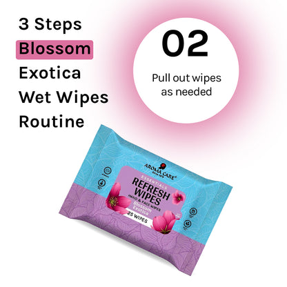 Blossom Exotica Refresh Wipes, 25 Wipes, Pack Of (2)