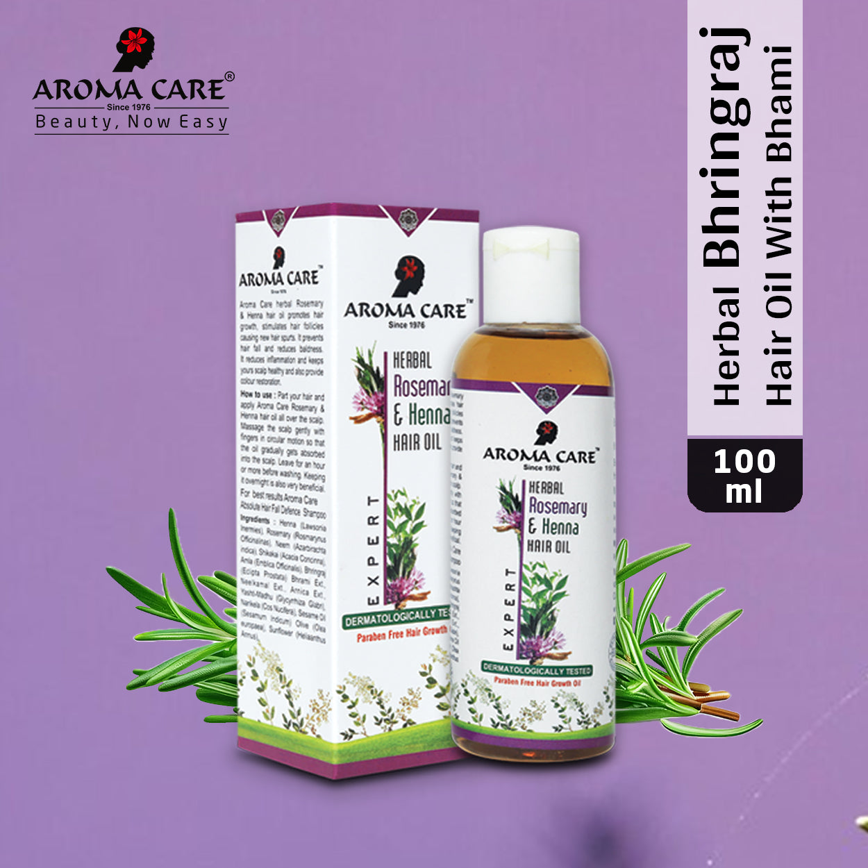 Herbal Rosemary & Henna Hair Oil for Hair Growth