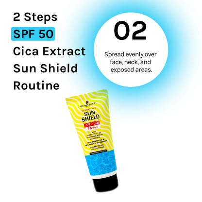 Sun Shield SPF 50 PA+++ With Cica Extract, Hyaluronic Acid & Vitamin E