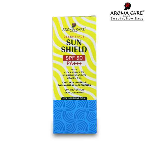 Essentials Sun Shield SPF 50 PA+++ With Cica Extract, Hyaluronic Acid, Vitamin E, 100% Skin Loving & Natural Ingredients, For Sensitive Skin