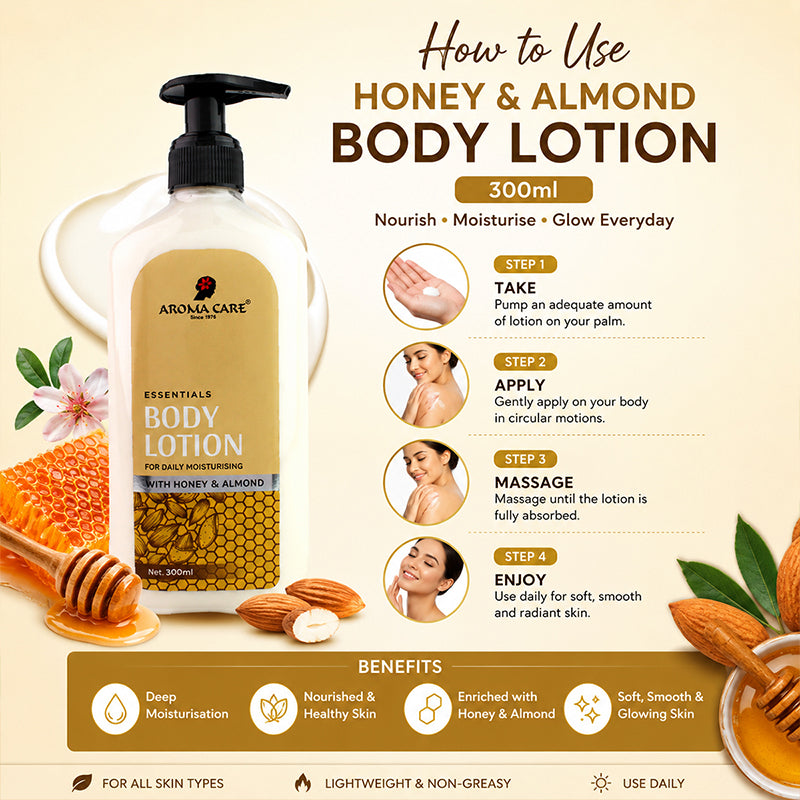 Honey & Almond Body Lotion – Deep Nourishment for Soft & Moisturized Skin 300ml