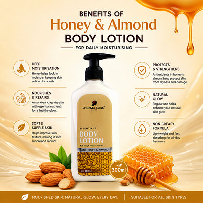 Honey & Almond Body Lotion – Deep Nourishment for Soft & Moisturized Skin 300ml