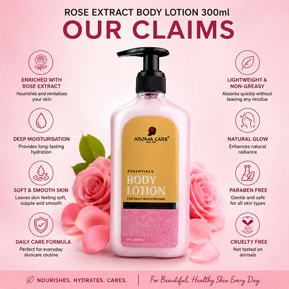 Rose Extract Body Lotion – Deep Moisturizing for Radiant & Fragrant Skin 300ml