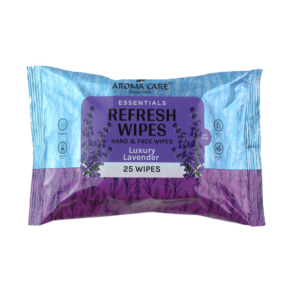 Essentials Luxury Lavender Refresh Wipes, 25 Wipes, Pack of (2) "Calming Lavender Scent Wet Wipes for Face & Body | Soft, Alcohol-Free, Skin-Friendly Cleansing Wipes for Daily Use"