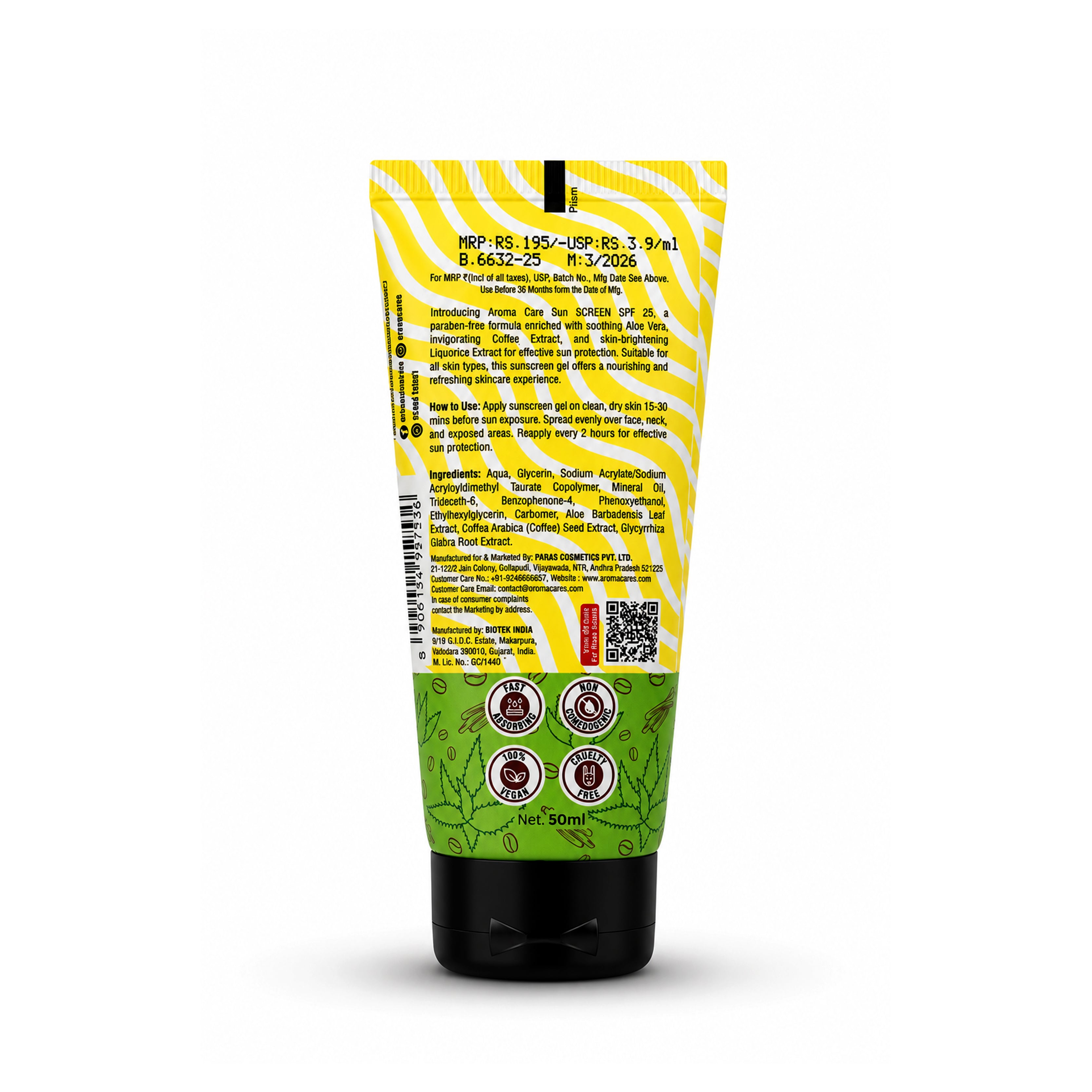 Sun Shield SPF 25 Fairness Gel Sunscreen for Daily UV Protection & Brightening