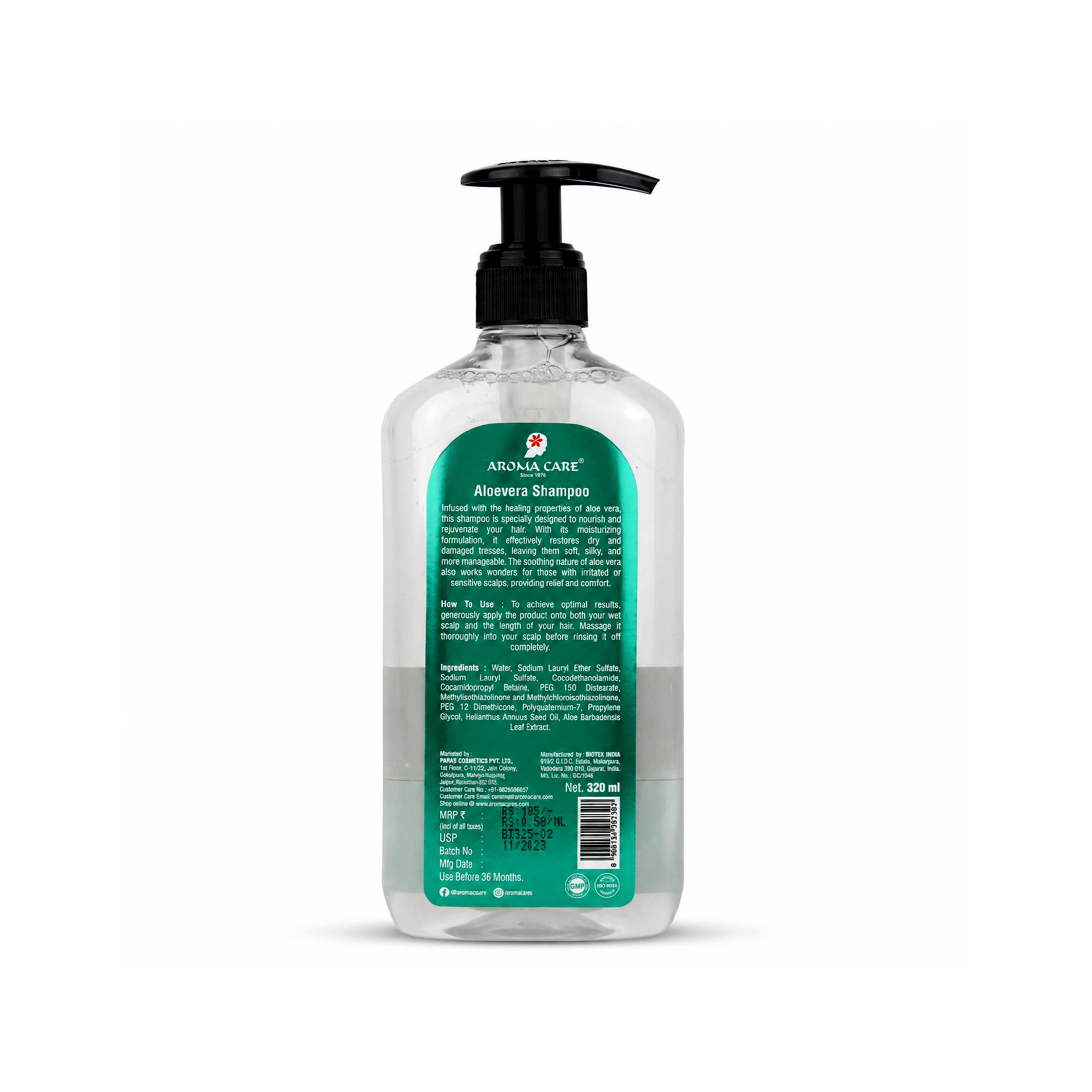 Aloe Vera Shampoo for Hair Fall Control, Frizz Reduction & Nourished Hair