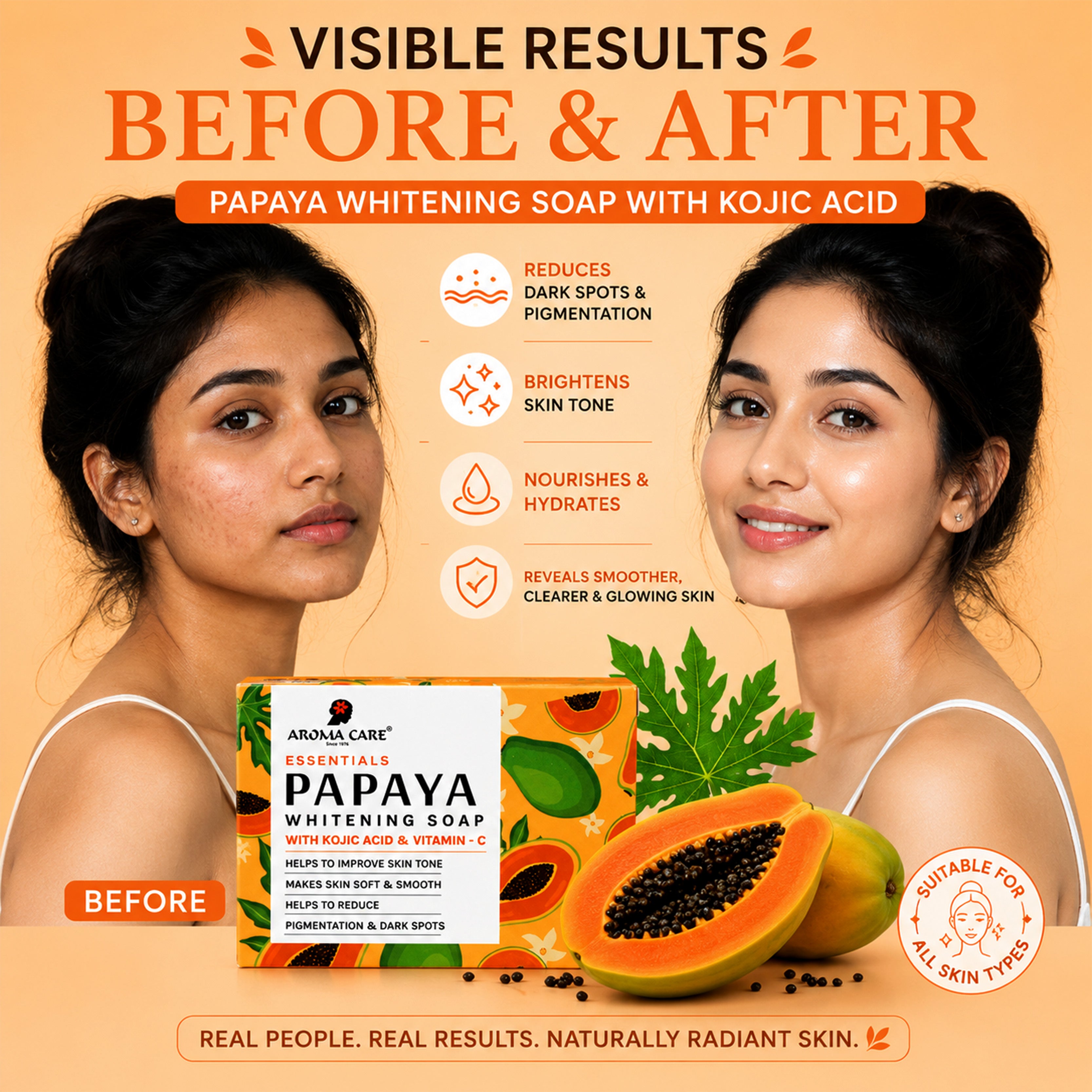 Papaya Whitening Soap with Kojic Acid
