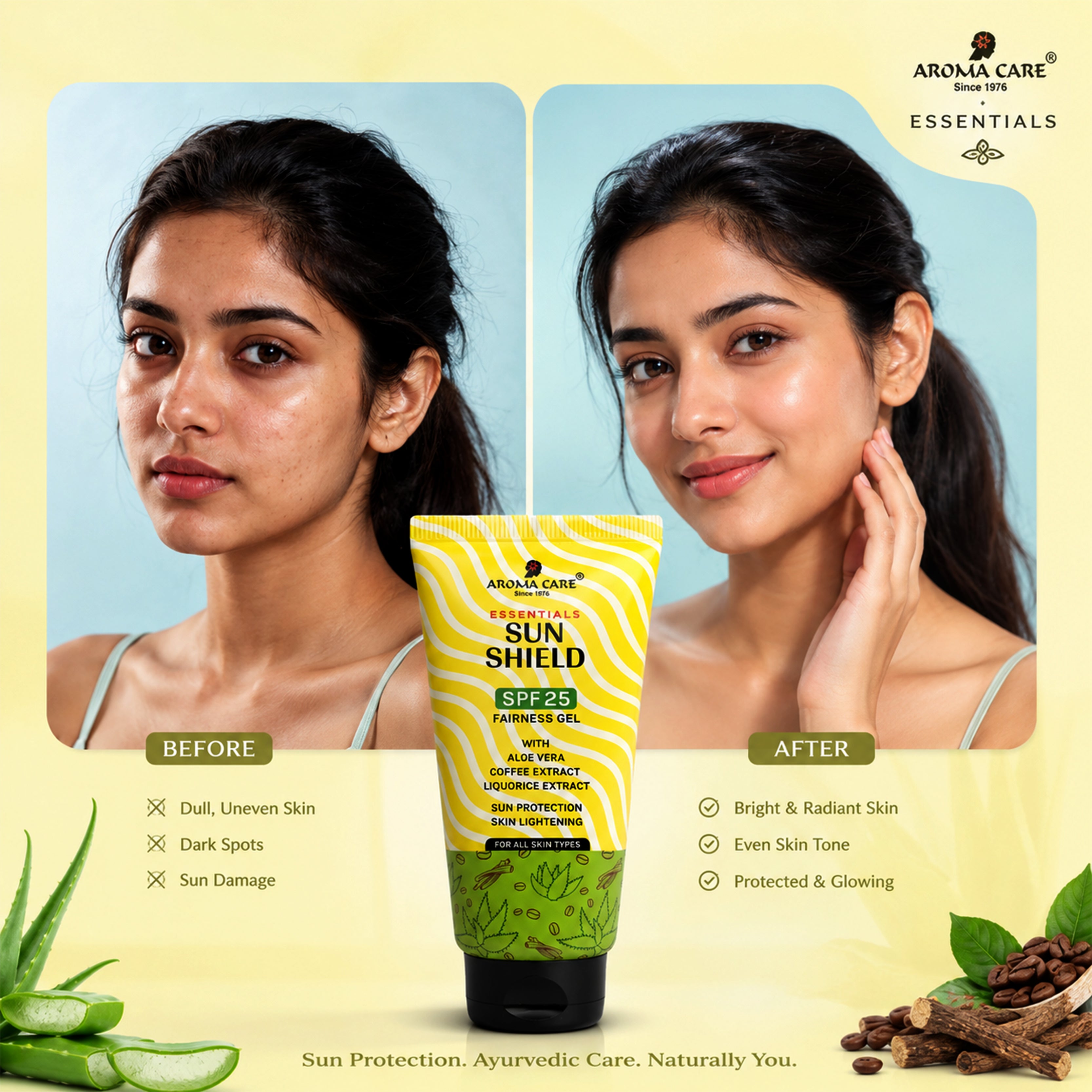 Sun Shield SPF 25 Fairness Gel Sunscreen for Daily UV Protection & Brightening