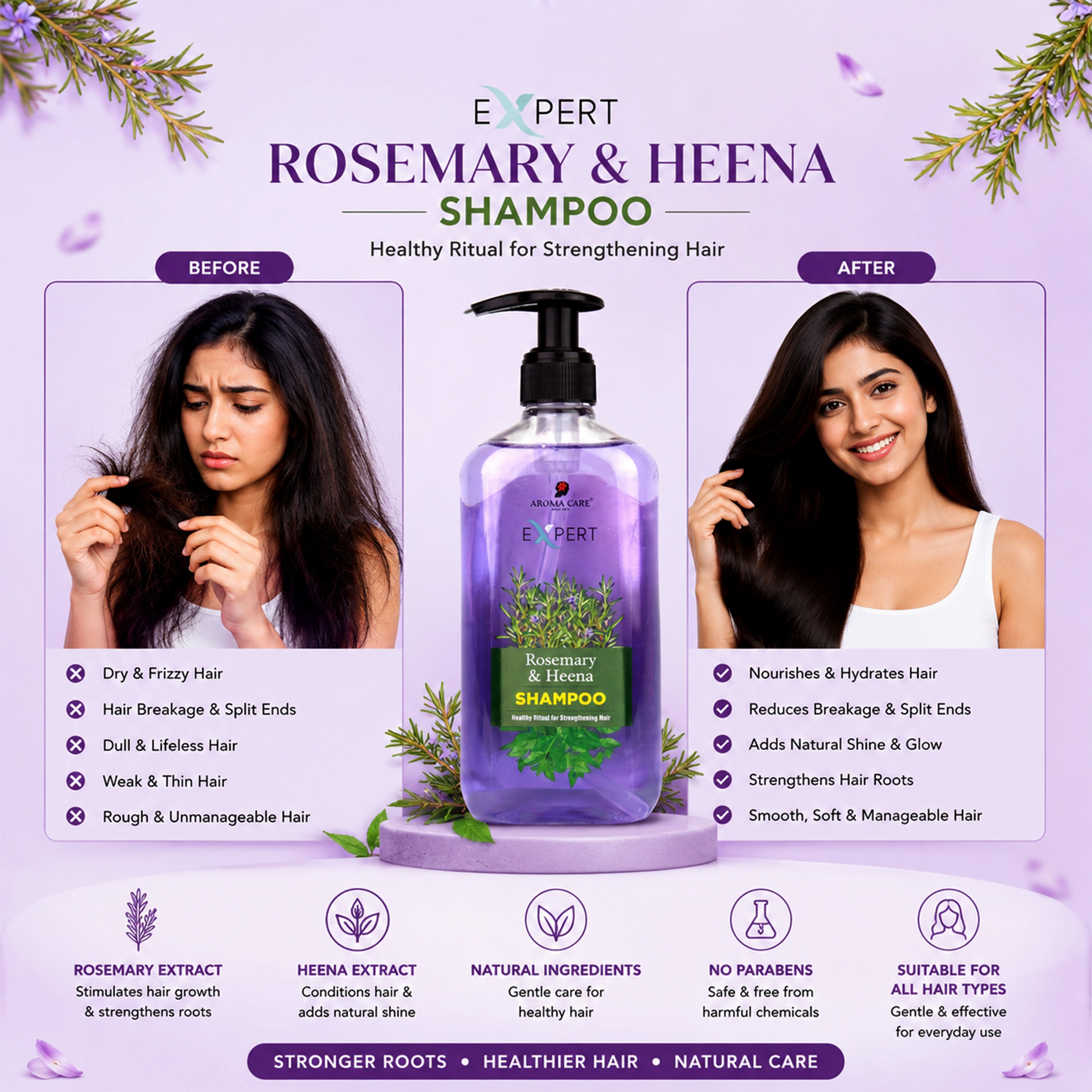 Rosemary & Henna Shampoo for Hair Fall