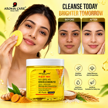 Korean Glass Skin Pads with Kojic Acid, Turmeric & Rice | Brightening Pads for Dark Spots 40 Pads