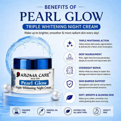 Pearl Glow Triple whitening Night Cream for Skin 15 gm