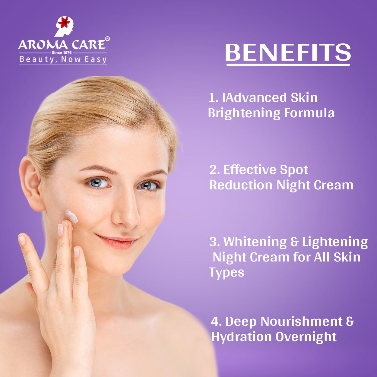 Active White Whitening & Spot Reduction Night Cream with Natural Ingredients