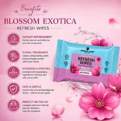 Blossom Exotica Refresh Wipes, 25 Wipes, Pack Of (2)
