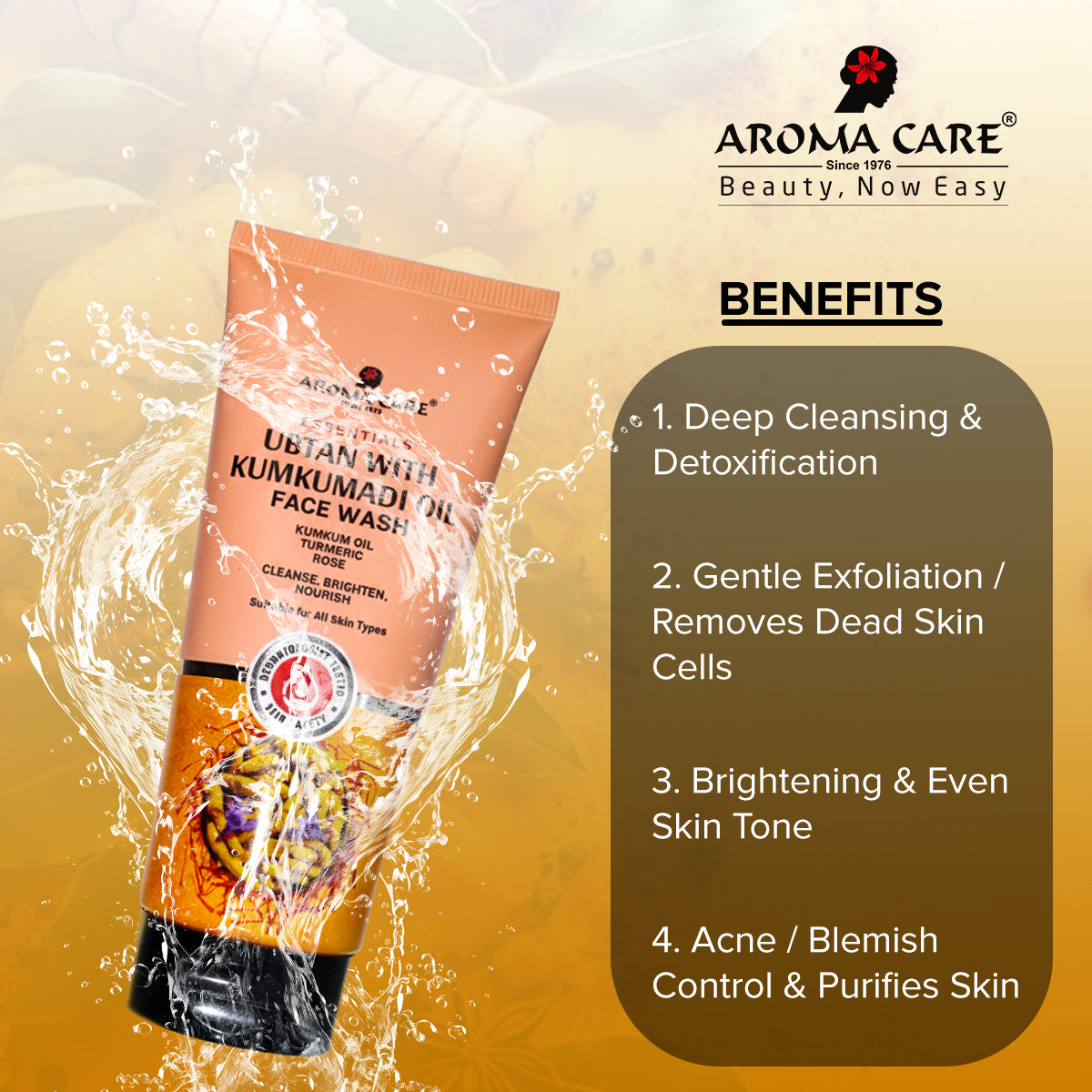 Ubtan With Kumkumadi Oil Face Wash – Aroma Care
