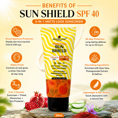 Sun Shield UV Safe SPF 40 3-in-1 Sunscreen for Broad-Spectrum Protection & Glow