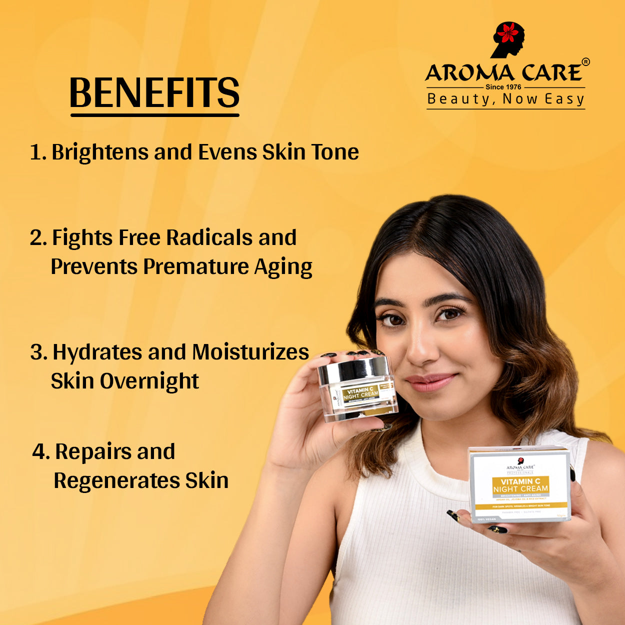 Vitamin C Night Cream for Brightening, Nourishment & Glowing Skin 50gm