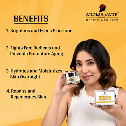 Vitamin C Night Cream for Brightening, Nourishment & Glowing Skin 50gm