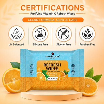 Purifying Vitamin C Refresh Wipes, 25 Wipes, Pack of (2)