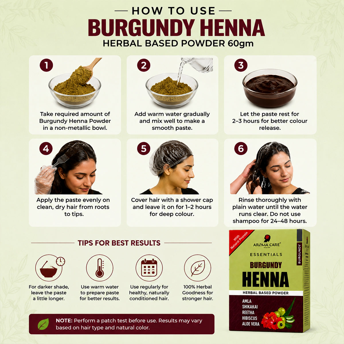 Burgundy Henna Herbal Based Powder 60gm