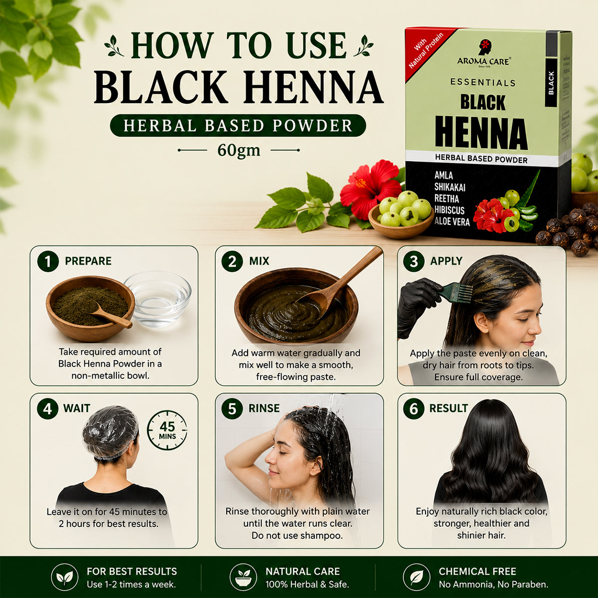 Black Henna Herbal Based Powder 60gm