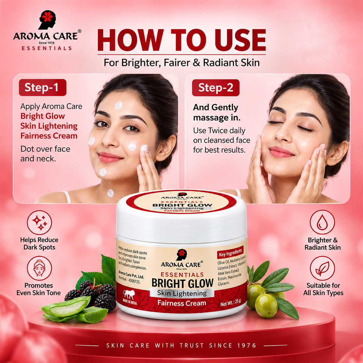 Bright Glow Skin Lightening Fairness Cream 30gm