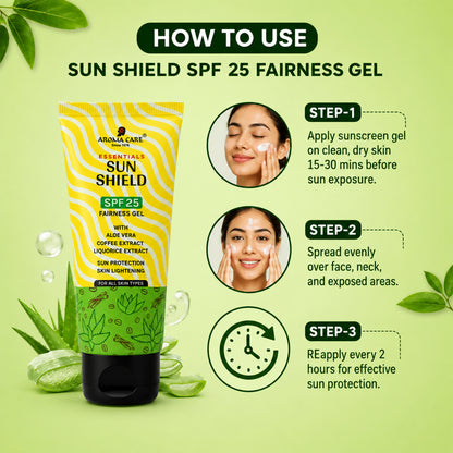 Sun Shield SPF 25 Fairness Gel Sunscreen for Daily UV Protection & Brightening