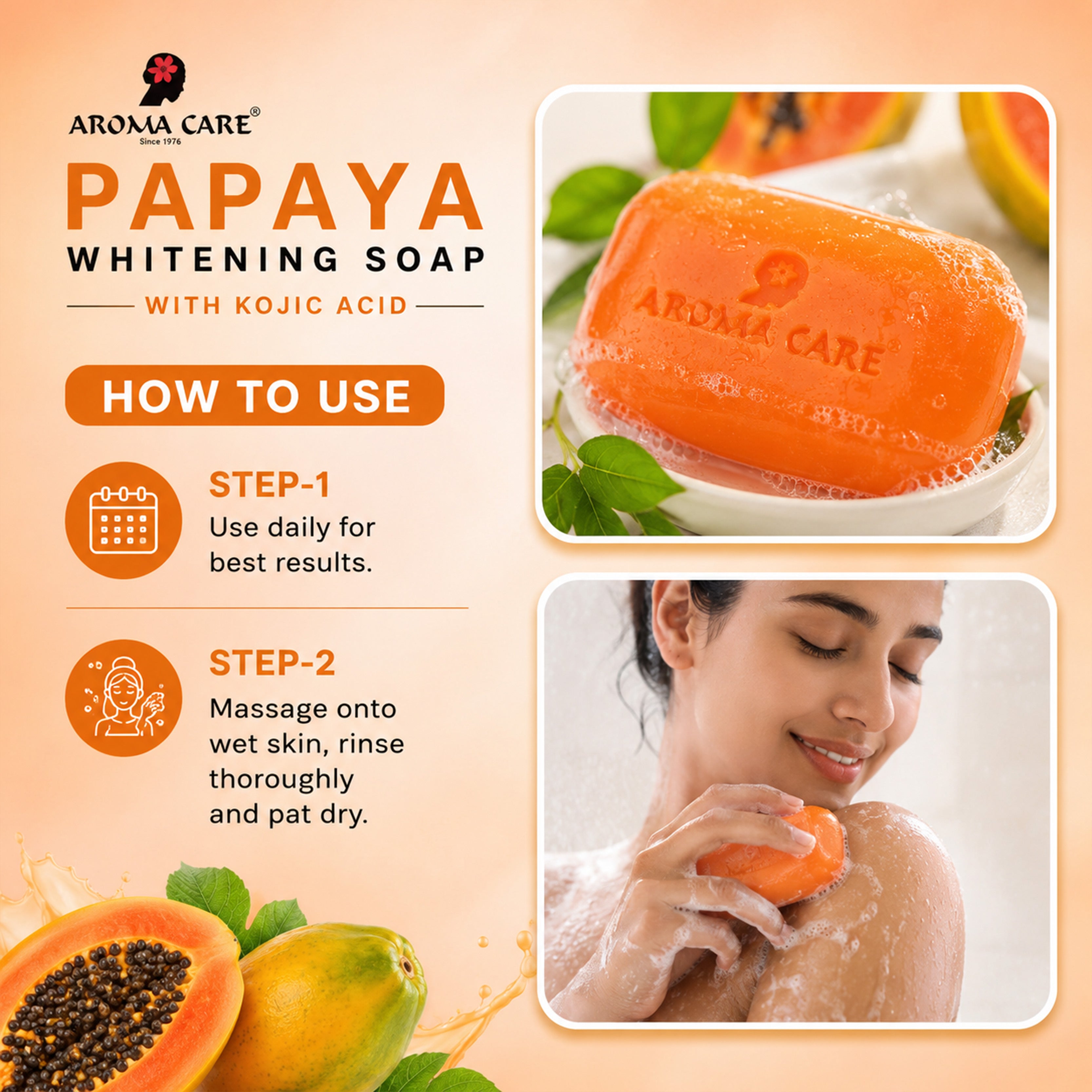 Papaya Whitening Soap with Kojic Acid