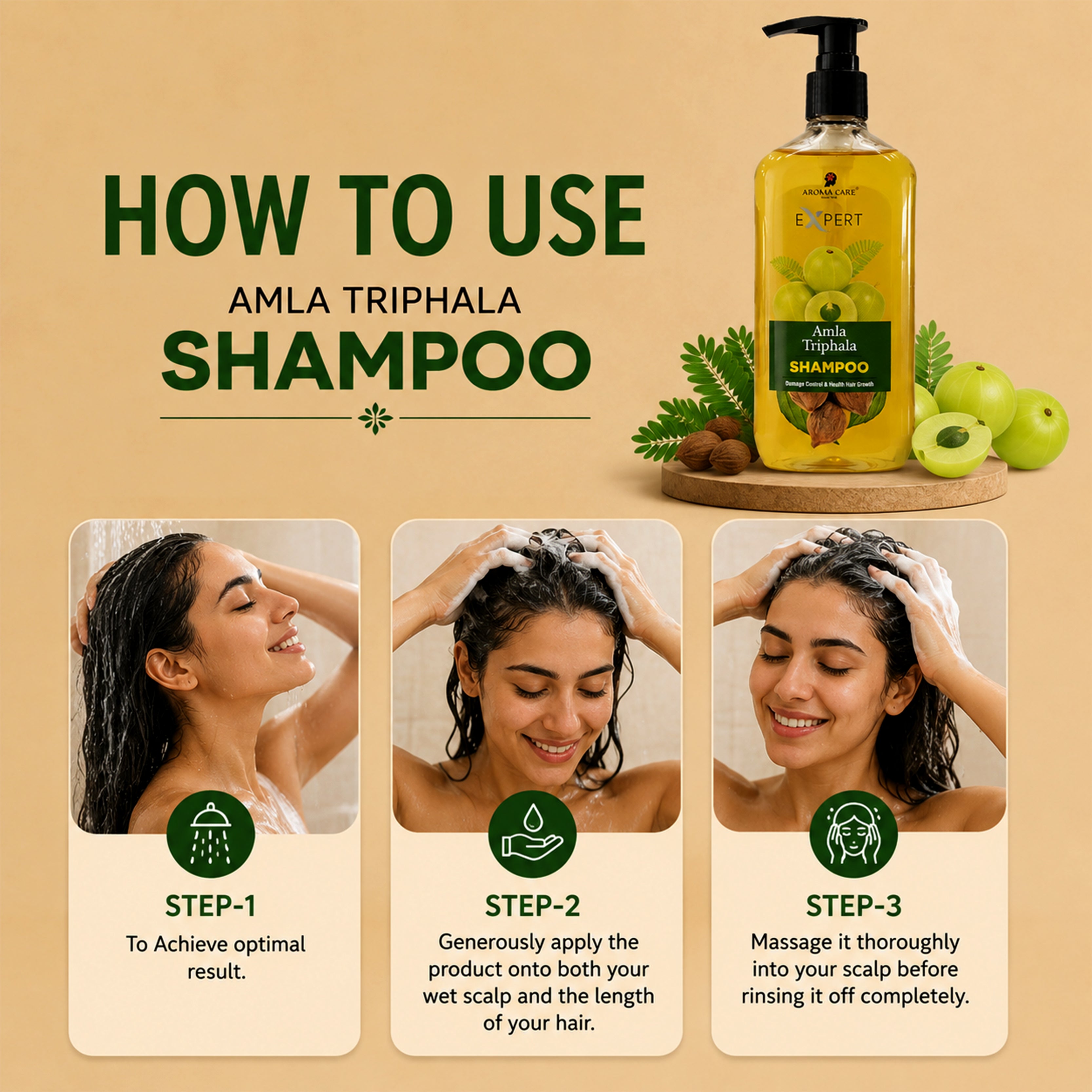Amla Triphala  Shampoo , for Hair Damage Control & Health Hair Growth
