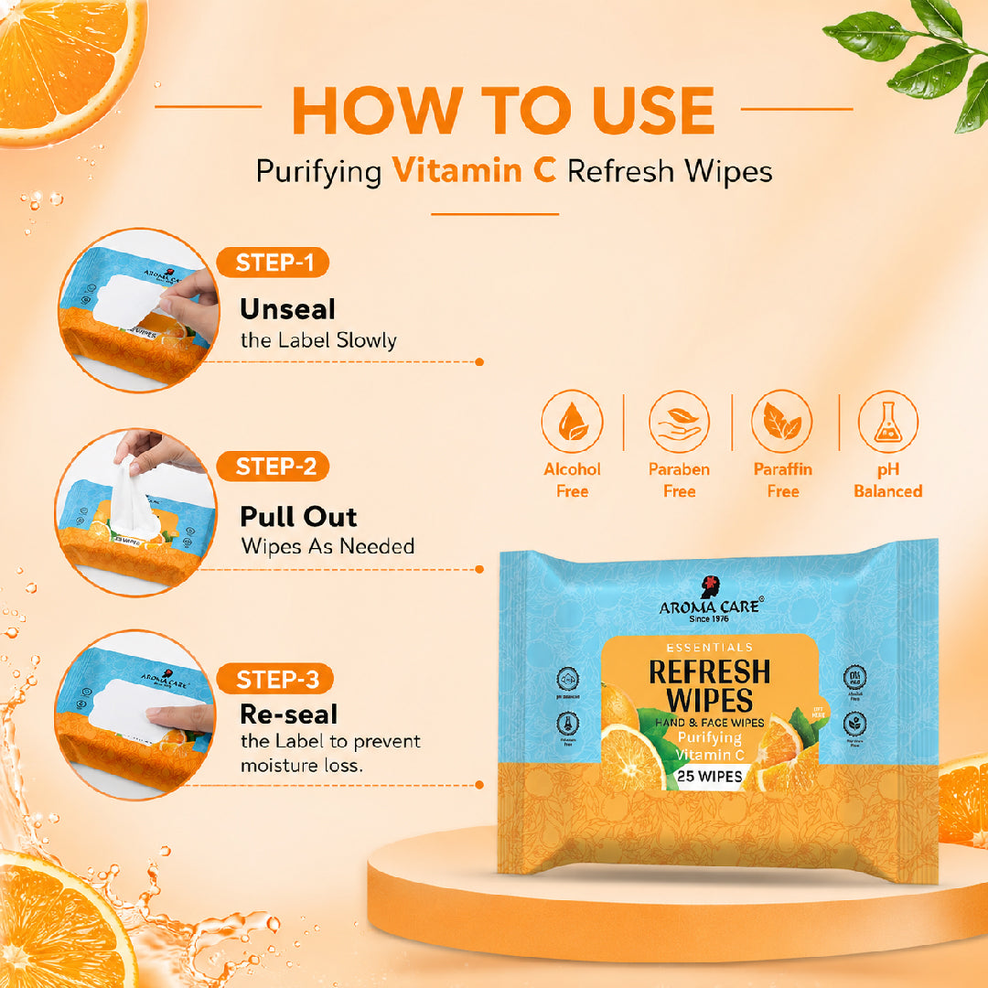 Purifying Vitamin C Refresh Wipes, 25 Wipes, Pack of (2)
