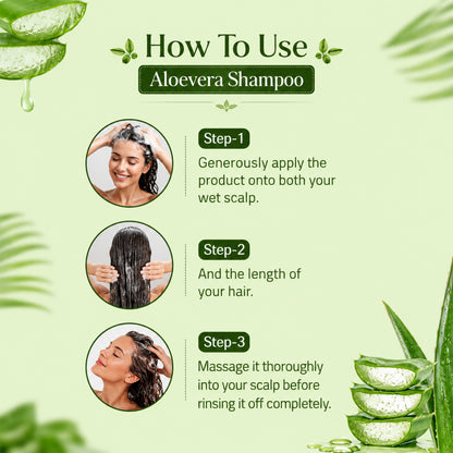 Aloe Vera Shampoo for Hair Fall Control, Frizz Reduction & Nourished Hair