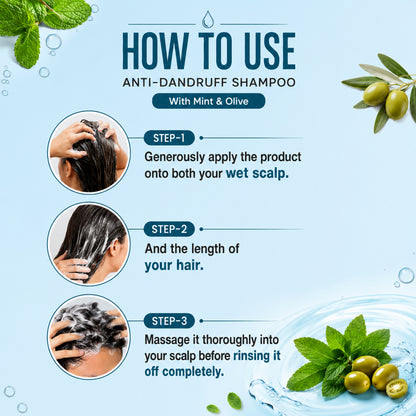 Anti-Dandruff Shampoo with Cooling Menthol, Neem & Tulsi for Flake-Free Scalp